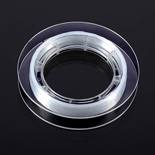 200 m Clear Nylon Invisible Thread String for Hanging Christmas Ornaments, Bracelet Making, Sew Hobby, Clear Beading Thread with Bead Needle (0.25mm)